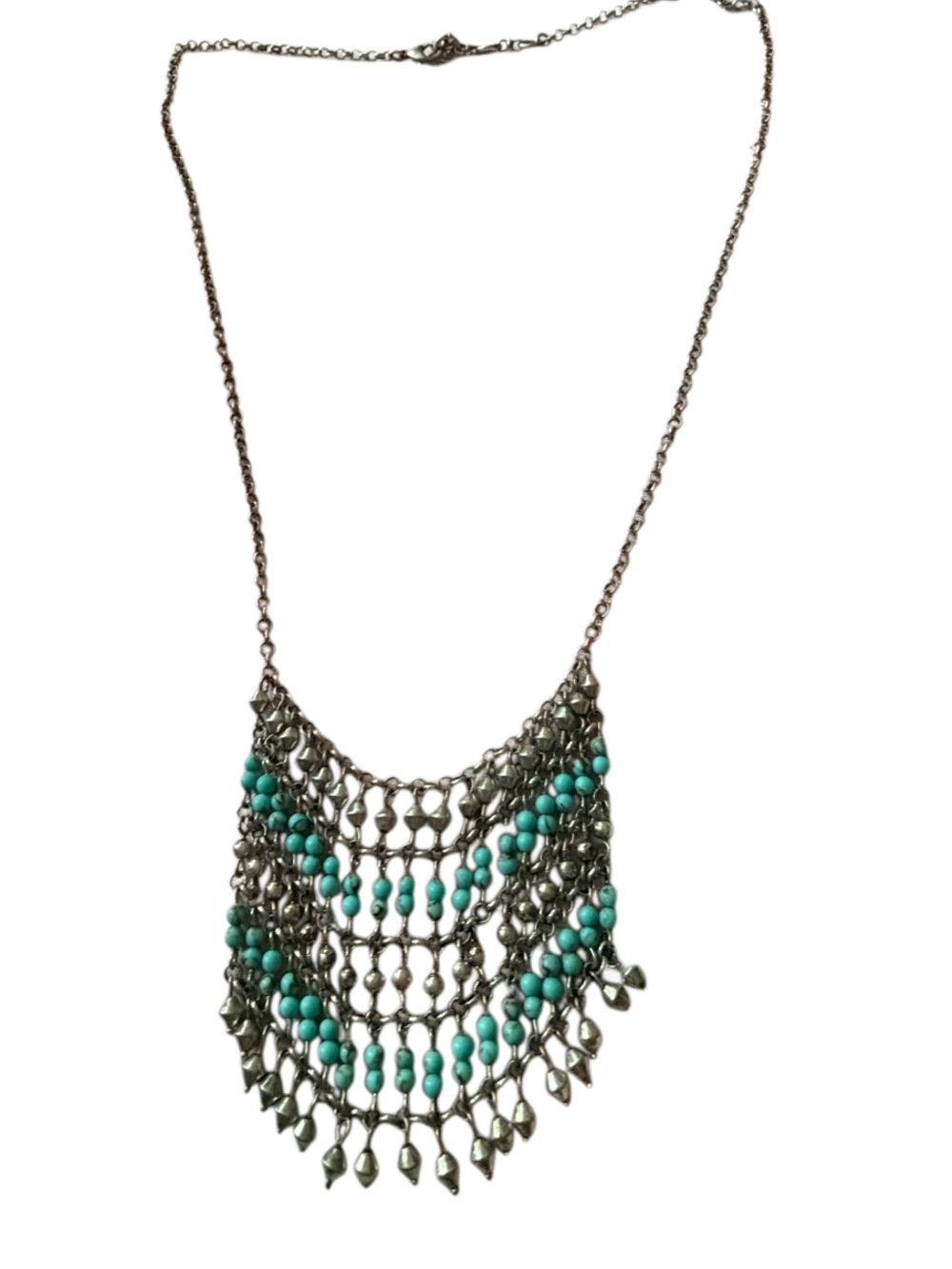 Lucky brand silver and turquoise necklace